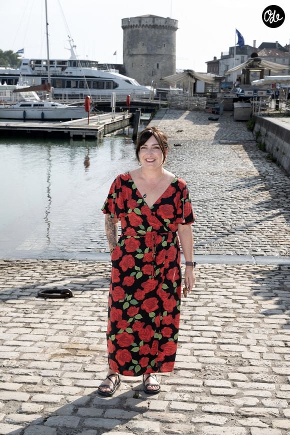 Virginie Grimaldi, présidente du jury, participe à la séance photo du jury lors du 27e Festival de fiction de La Rochelle, le 19 septembre 2025 à La Rochelle, en France. Photo de David NIVIERE/ABACAPRESS.COM