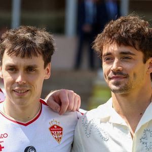 Louis Ducruet, Charles Leclerc - La famille princière de Monaco assiste au match de football Racing Stars Football Cup opposant les pilotes Nazionale Piloti contre les Barbagiuans au stade Louis II à Monaco le 21 mai, 2025. © Claudia Albuquerque/Bestimage
