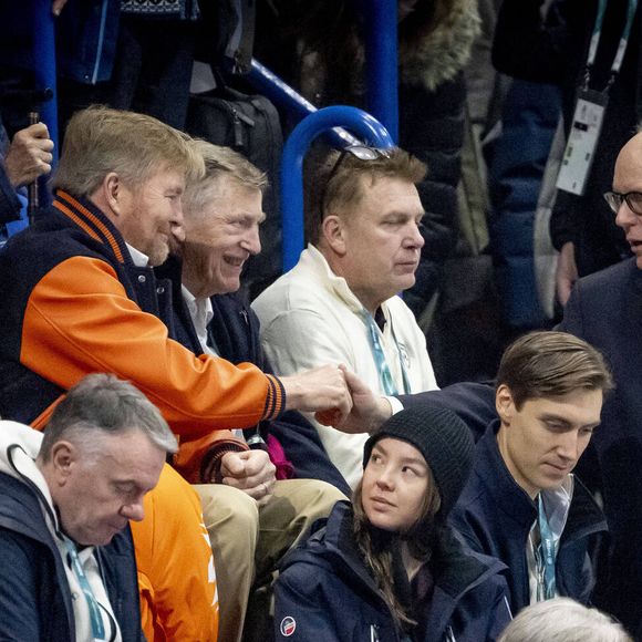 Le couple a rejoint le prince Albert de Monaco pour assister à plusieurs épreuves sportives majeures.

Le roi Willem-Alexander des Pays-Bas, la reine Maxima des Pays-Bas, le prince Albert II, la princesse Alexandra de Luxembourg de Hanovre, Ben-Sylvester Strautmann, Patinage de vitesse sur piste courte aux Jeux olympiques d'hiver de 2026, 4e jour à Milan, Italie, 10 février 2026. Photo par Dana Press / Bestimage