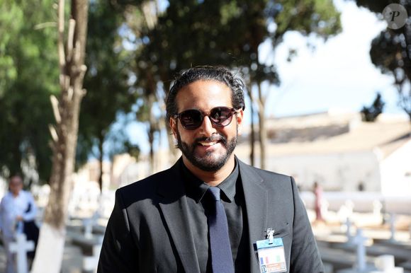 Mohamed Cheikh (vainqueur de l'édition “Top Chef 2021”) - Le président de la République française rend hommage aux morts pour la France suivi d'un moment de recueillement au cimetière Européen de Saint-Eugène à Alger, Algérie, le 26 août 2022.  Dominique Jacovides/Bestimage