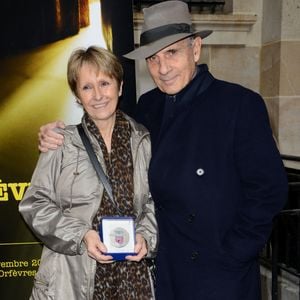 L'écrivain Danielle Thiery et Guy Marchand assistent à la cérémonie de remise du 66e Prix littéraire du Quai des Orfèvres à la préfecture de police de Paris, France, le 20 novembre 2012. Photo Nicolas Briquet/ABACAPRESS.COM