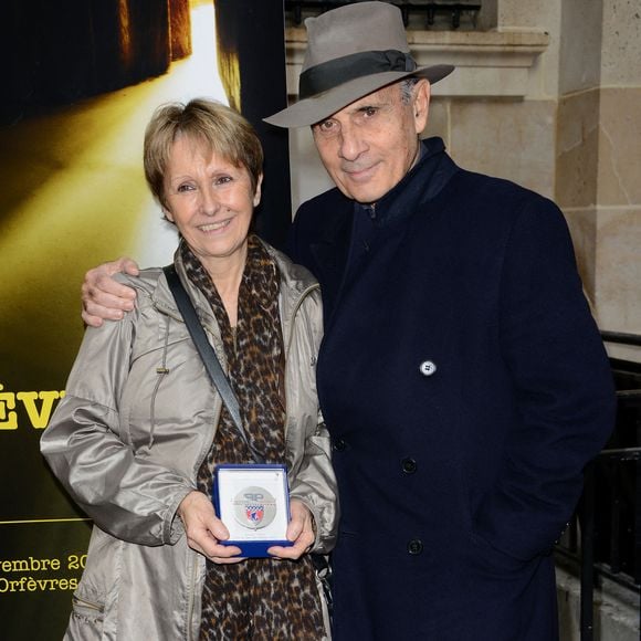 L'écrivain Danielle Thiery et Guy Marchand assistent à la cérémonie de remise du 66e Prix littéraire du Quai des Orfèvres à la préfecture de police de Paris, France, le 20 novembre 2012. Photo Nicolas Briquet/ABACAPRESS.COM