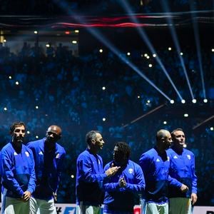 Les Bleus de France98 se sont imposés (3-2) face à une sélection FIFA 98 pour le match des légendes pour l'anniversaire des 20 ans du sacre mondial à la U Arena à Nanterre, France, le 12 juin 2018. 

©Bestimage