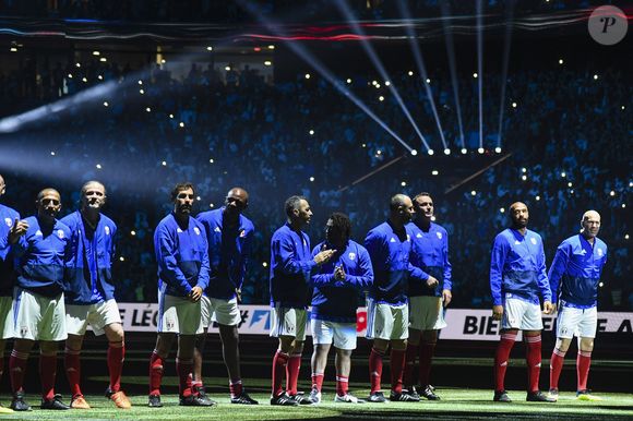 Les Bleus de France98 se sont imposés (3-2) face à une sélection FIFA 98 pour le match des légendes pour l'anniversaire des 20 ans du sacre mondial à la U Arena à Nanterre, France, le 12 juin 2018. 

©Bestimage