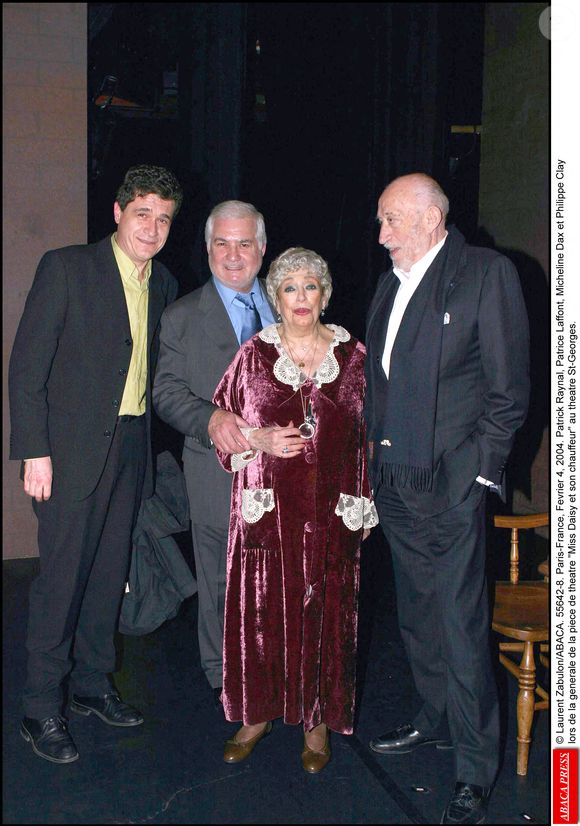 Patrick Raynal, Patrice Laffont, Micheline Dax et Philippe Clay au théâtre St-Georges. © Laurent Zabulon/ABACA. 55642-8. Paris-France, 4 février 2004