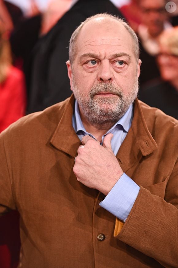 Exclusif - Eric Dupond-Moretti - Enregistrement de l'émission Vivement dimanche, le 4 mars 2025, présentée par Michel Drucker au studio Rive Gauche à Paris, diffusée le 16 mars sur France 3. 
© Guillaume Gaffiot / Bestimge