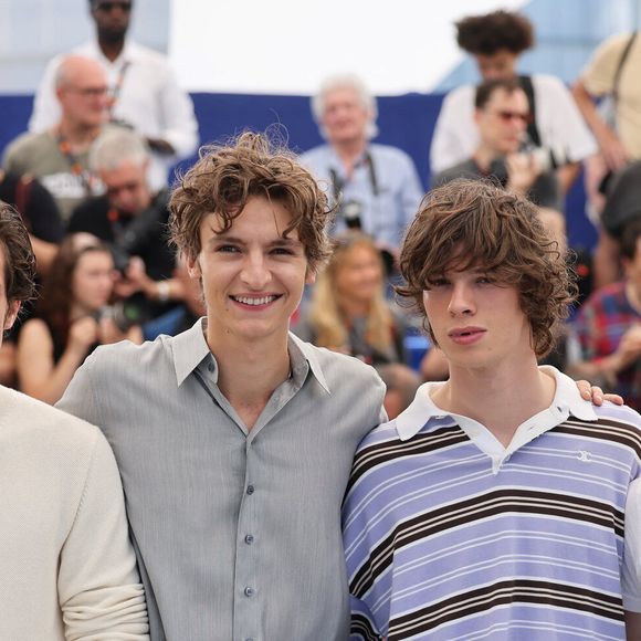 Abraham Wapler, Vassili Schneider, Paul Kircher et Valentin Campagn au photocall du film "La Venue de l'Avenir" lors du 78ème Festival International du Film de Cannes, Fr23 mai 2025. © Jacovides-Moreau/Bestimage