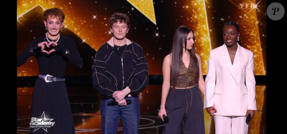 Victor, Bastiaan, Ambre et Sarah lors du prime de la "Star Academy" le 17 janvier 2026 sur TF1.