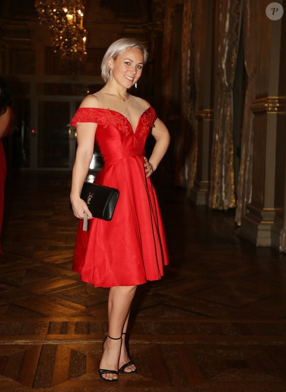 Emmanuelle Berne (robe Christophe Guillarmé) lors du gala de charité le grand bal "ParAmour' à l'hôtel de ville de Paris, France, le 14 février 2019. L’ensemble des bénéfices récoltés lors de la soirée seront reversés à la lutte contre le sida (PARISSANSANSSIDA). © Denis Guignebourg/Bestimage