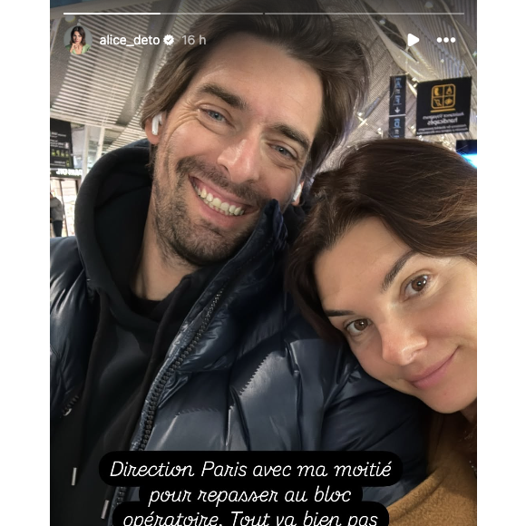 “Direction Paris avec ma moitié pour repasser au bloc opératoire. Tout va bien, pas d’inquiétude !”, écrit-elle
