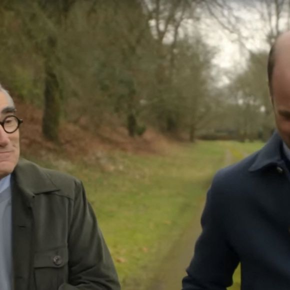 Le prince William avec Eugene Levy, de Schitt Creek dans un prochain épisode de la série Apple TV+ d'Eugene Levy, The Reluctant Traveler, intitulé Living the Royal Life in the UK.  Photo Backgrid UK/ Bestimage