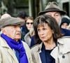 Anne Sinclair et Pierre Nora - Sorties des obsèques de l'avocat pénaliste, ancien ministre, grand officier de la Légion d'honneur, Georges Kiejman au cimetière du Montparnasse dans le 14ème arrondissement de Paris, France, le 12 mai 2023. © Cyril Moreau/Bestimage