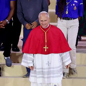 Le pape Léon XIV au Stade de France, à Saint-Denis, en périphérie de Paris, le 25 septembre 2026, pour présider une veillée de prière avec des jeunes de 17 à 35 ans, dans le cadre de sa visite de quatre jours en France.
© Jacovides-Moreau/Bestimage
