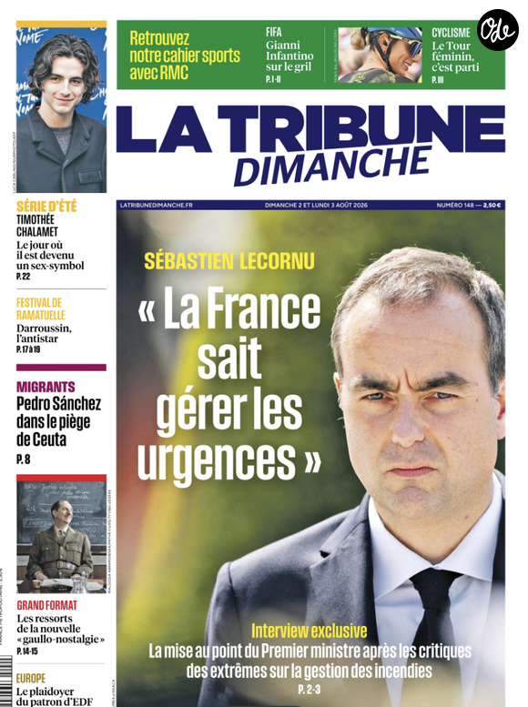 "La Tribune du Dimanche" 2 Aout 2026