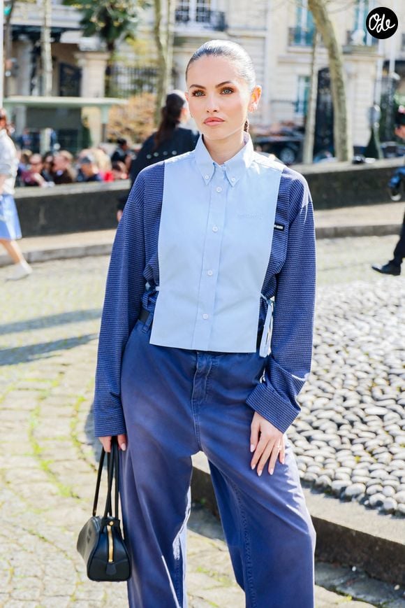 Thylane Blondeau aux arrivées au défilé Miu Miu Collection Femme Prêt-à-Porter Automne/Hiver 2026-2027 lors de la Fashion Week de Paris (PFW) au palais d'lena conseil Economique, social et environnemental, à Paris, France, le 10 mars 2026. © Denis Guignebourg/Bestimage