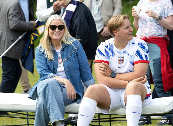 Le Prince Sverre Magnus lors du tournoi de football entre l'équipe Skaugum et Asker Unified, Furuset Regnbuen et Strømsgodset TI au stade Skaugum à Asker, Norvège. Photo by Dana Press / Bestimage