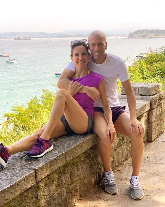 Zinédine Zidane et sa femme Véronique le 4 août 2019.