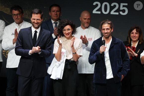 Hugo Roellinger et sa compagne - Cérémonie du Guide Michelin France 2025 au Centre des Congrès Robert Shuman à Metz le 31 mars 2025. © Jean-Marc Lhomer/Bestimage
