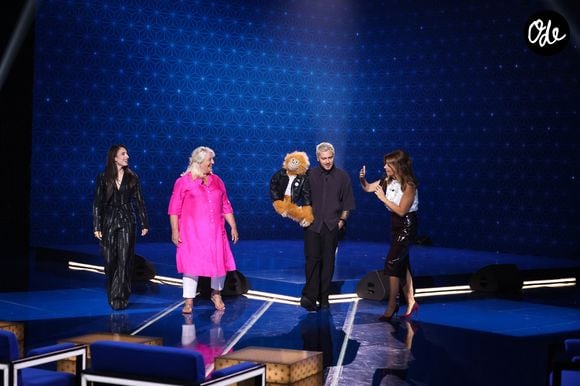 Exclusif - Faustine Bollaert, Charlotte de Turkheim, Jeff Panacloc, Ambre lors de l'enregistrement de l'émission "La Boîte à secrets", présentée par F.Bollaert et diffusée le 30 octobre sur France 3, à Paris, France, le 15 septembre 2026. © Jack Tribeca/Bestimage