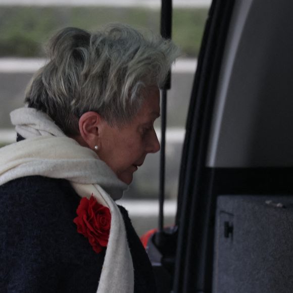 Françoise Laborde lors de la cérémonie des obsèques de Catherine Laborde à l'église Saint-Roch à Paris, France, le 6 février 2025. L'emblématique présentatrice météo de TF1 est décédée le 28 janvier 2025 à l'âge de 73 ans, des suites d'une démence à corps de Lewy, une maladie neurodégénérative dont Catherine Laborde souffrait depuis 2014. Photo by Nasser Berzane/ABACAPRESS.COM