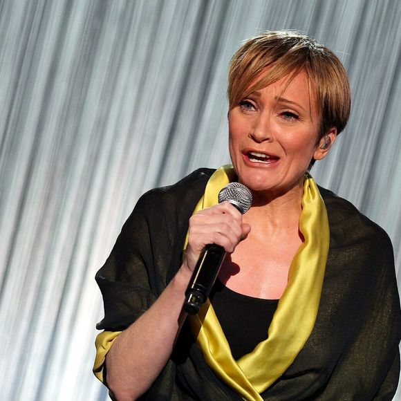 Exclusif - Patricia Kaas, le 17 décembre 2012, lors de l'enregistrement de "Samedi, on chante Jean-Jacques Goldman" (TF1). DOMINIQUE JACOVIDES / BESTIMAGE