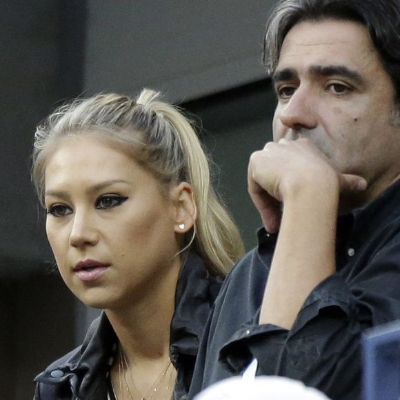 Anna Kournikova regarde Kei Nishikori du Japon contre Marin Cilic de la Croatie dans la finale masculine au Arthur Ashe Stadium à l'US Open de tennis au USTA Billie Jean King National Tennis Center à New York City, NY, États-Unis le 8 septembre 2014. Photo par John Angelillo/UPI/ABACAPRESS.COM