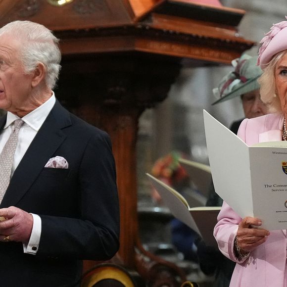 Le roi Charles III d'Angleterre et Camilla Parker Bowles, reine consort d'Angleterre - La famille royale d'Angleterre célèbre le 76ème Commonwealth Day à l'abbaye de Westminster à Londres le 10 mars 2025. ©Julien Burton / Bestimage