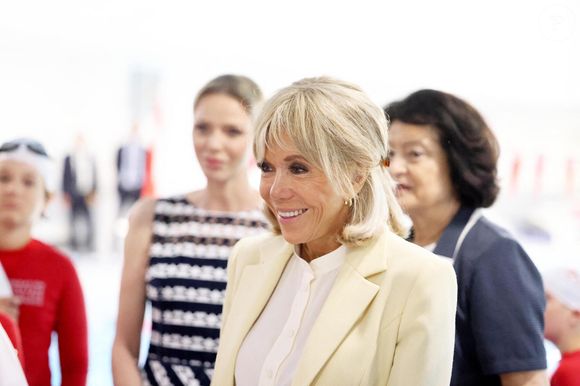 La princesse Charlène de Monaco, Brigitte Macron lors de l'opération Water Safety Day à la piscine du stade Louis II à Monaco le 8 juin 2025.

© Dominique Jacovides / Bestimage