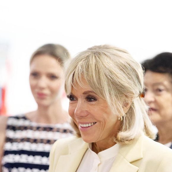 La princesse Charlène de Monaco, Brigitte Macron lors de l'opération Water Safety Day à la piscine du stade Louis II à Monaco le 8 juin 2025.

© Dominique Jacovides / Bestimage
