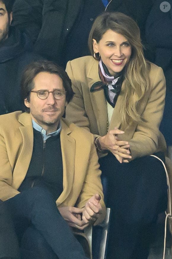 Ophelie Meunier et son mari Mathieu Vergne assistent au match de huitième de finale de l'UEFA Champions League entre le Paris Saint-Germain et le FC Bayern Munich au Parc des Princes le 14 février 2023 à Paris, France. Photo Laurent Zabulon/ABACAPRESS.COM