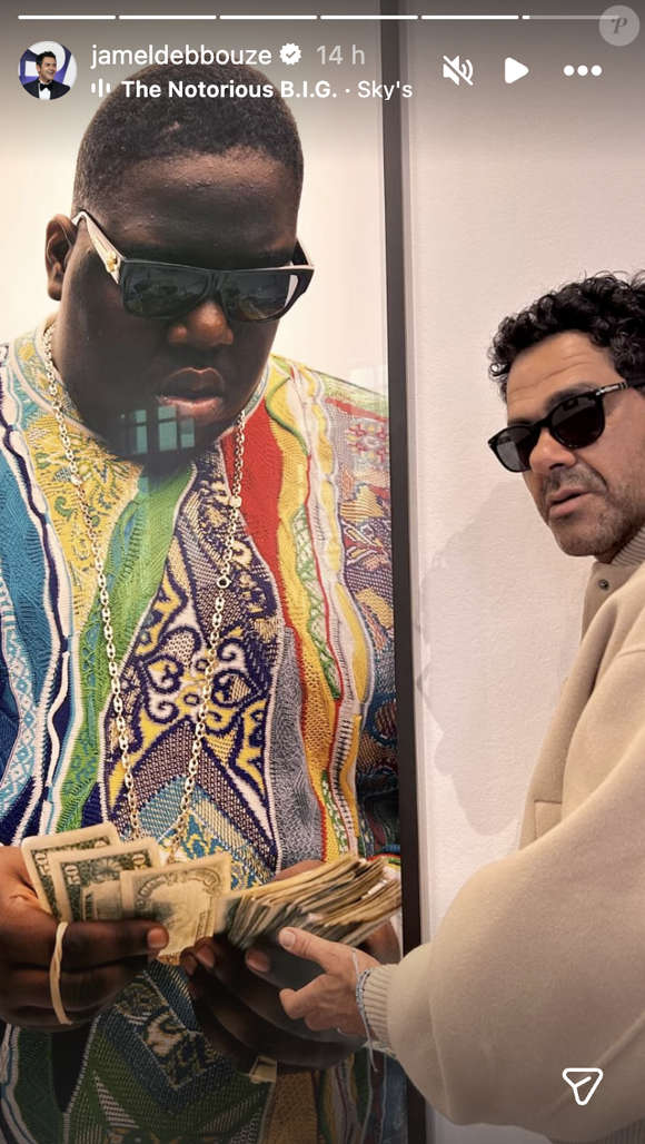 Jamel Debbouze avec sa fille à une exposition parisienne
