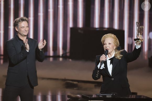 David Hallyday et Sylvie Vartan - Cérémonie de la 40ème édition des Victoires de la Musique à la Seine Musicale à Boulogne-Billancourt, France, le 14 février 2025. © Coadic Guirec/Bestimage