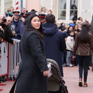 Marie Ducruet et sa fille Victoire - La famille princière Monégasque lors de la Grande Parade du Cirque et de l'Open Air Circus Show pour fêter le Centenaire de la naissance du Prince Rainier III et les 50 ans du Festival International du Cirque de Monte-Carlo sur la place du palais princier le 13 janvier 2024.
© Claudia Albuquerque / Bestimage