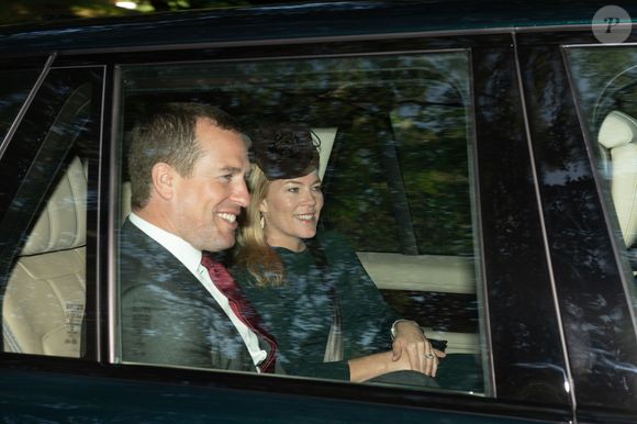Peter Phillips Autumn Phillips - Les membres de la famille royale se rendent à la messe à Ballater le 25 août 2019.