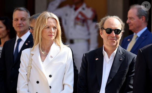 Delphine Arnault et son compagnon Xavier Niel lors de l'accueil du couple présidentiel français par le couple princier de Monaco au palais princier le 7 juin 2025

© Dominique Jacovides / Bestimage