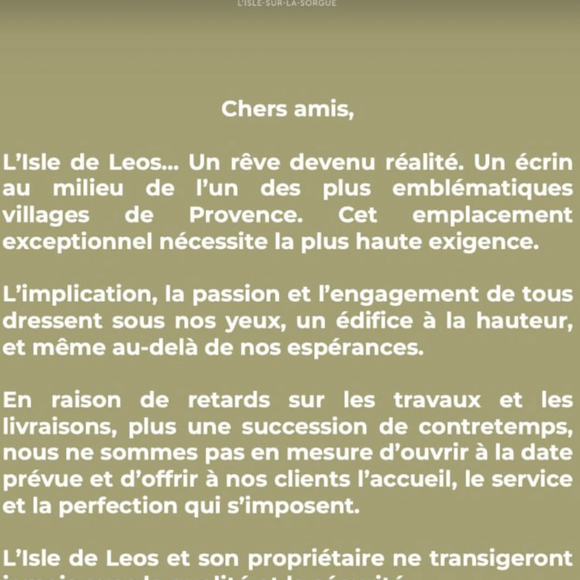 Sur Instagram, le papa d'Oscar et de Léon (fruits de son amour avec Amanda Sthers) a partagé cette petite déception en story en publiant l'annonce officielle de l'hôtel. 

Story Instagram Patrick Bruel 27 juin 2025