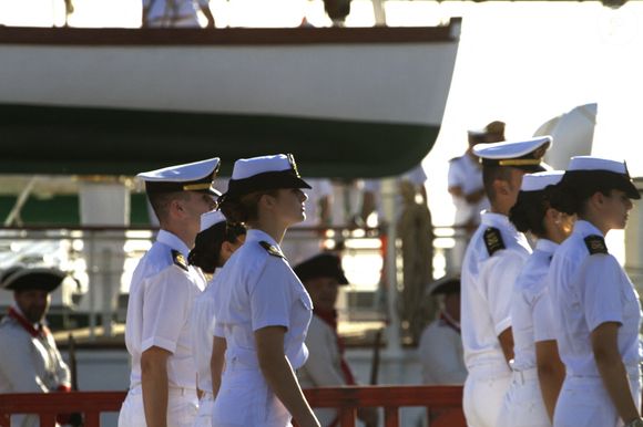 La princesse Leonor d’Espagne est arrivée aux Îles Canaries, première étape de son voyage de six mois en mer, 17 janvier 2025. © Mercedes Menendez/Pacific Press/Bestimage