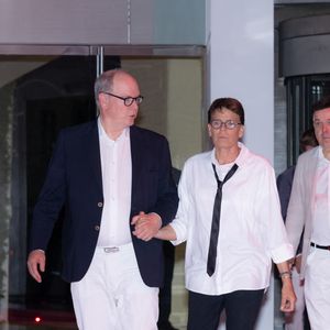 Albert II de Monaco et Stéphanie of Monaco au Fight AIDS Monaco Gala, à la Salle des Etoiles du Sporting Monte-Carlo, à Monaco, 5 juillet 2025. © Olivier Huitel/Pool Monaco/Bestimage