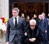 Le prince Emmanuel-Philibert de Savoie et sa mère Marina Ricolfi-Doria - Sorties des funérailles du prince Victor Emmanuel de Savoie en la cathédrale Saint-Jean-Baptiste de Turin le 10 février 2024. © Dominique Jacovides/Bestimage