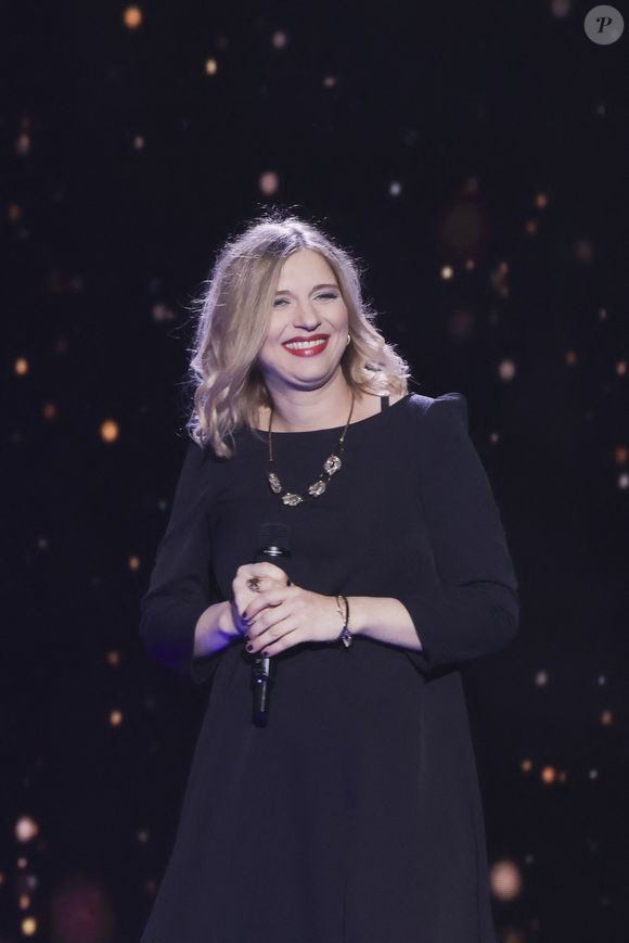 Amandine Bourgeois (enceinte) -  Surprises - Enregistrement de l'émission "La boîte à secrets 13", présentée par F.Bollaert,  diffusée le 21 octobre sur France 3. Chaque invité a le plaisir de découvrir des surprises réalisées sur mesure avec la complicité de ses proches !
© Jack Tribeca / Bestimage