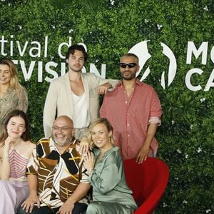 Candice Pascal, Elsa Bois, Anthony Colette, Yoann Riou, Emmanuelle Berne (enceinte), Hakim Ghorab au photocall de la série "Danse avec les stars" lors du 62ème Festival de Télévision de Monte-Carlo, à Monaco, le 18 juin 2023. © Denis Guignebourg/BestImage