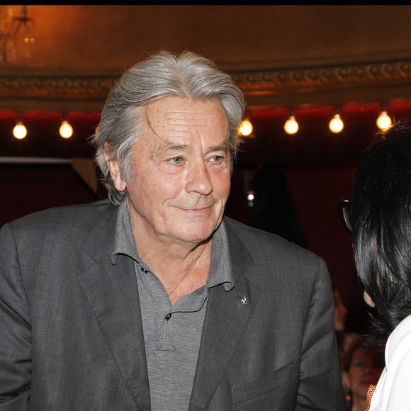 Nana Mouskouri et Alain Delon lors d'un hommage à Jean-Claude Brialy. © BERTRAND RINDOFF PETROFF / BESTIMAGE