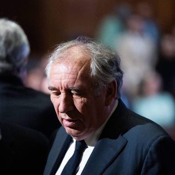 François Bayrou, maire de Pau et président du modem Mouvement Democrate- Le président de la République française prononce un discours sur l'Europe depuis l'université de la Sorbonne à Paris, France, le 25 avril 2024. © Jeanne Accorsini/Pool/Bestimage