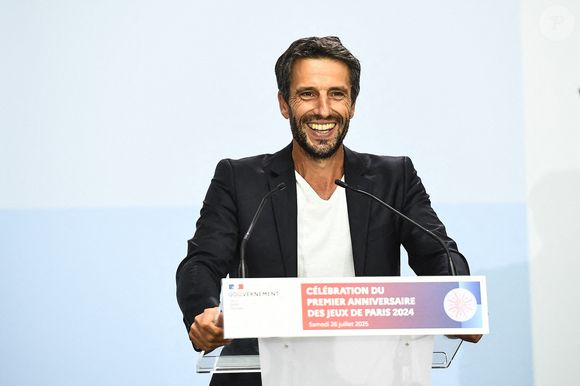 Tony Estanguet lors de la cérémonie d'anniversaire de l'ouverture des Jeux Olympiques de Paris 2024 le 26 juillet 2025 à Paris, France. Photo par Emilian Baldow/Icon Sport/ABACAPRESS.COM