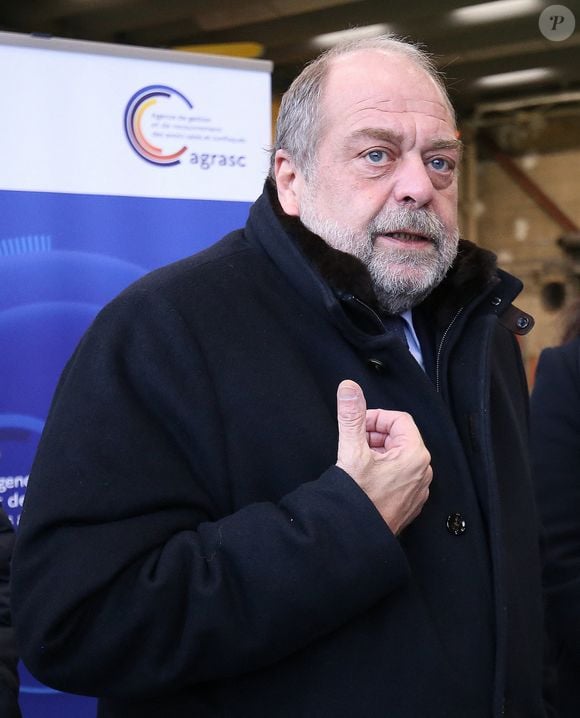 Eric Dupond-Moretti - Remise à la préfecture de Police de 142 drones saisis dans le cadre de procédures judiciaires à Issy-les-Moulineaux, le 18 décembre 2023. © Jonathan Rebboah/Panoramic/Bestimage