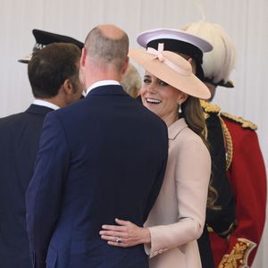 Le Prince de Galles et la Princesse de Galles à Windsor avant de participer à une procession en calèche à travers la ville jusqu'au château de Windsor, dans le cadre de la visite d'État du Président de la République française et de Mme Brigitte Macron. 8 juillet 2025. Photo by Doug Peters/EMPICS/ABACAPRESS.COM