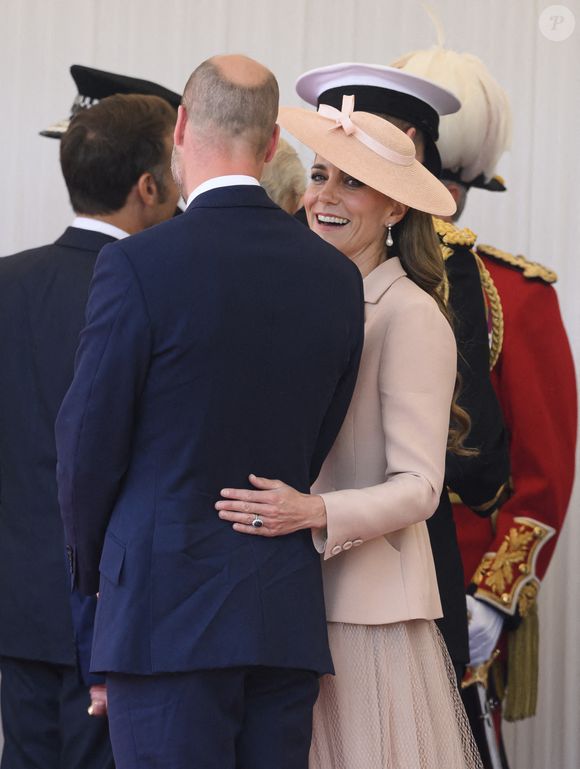 Le Prince de Galles et la Princesse de Galles à Windsor avant de participer à une procession en calèche à travers la ville jusqu'au château de Windsor, dans le cadre de la visite d'État du Président de la République française et de Mme Brigitte Macron. 8 juillet 2025. Photo by Doug Peters/EMPICS/ABACAPRESS.COM