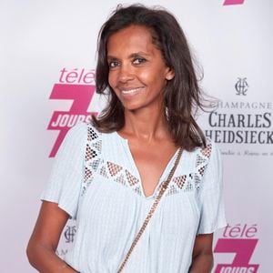 Exclusif - Karine Le Marchand - Soirée "Télé 7 Jours Summer Party" au restaurant "Monsieur Bleu" à Paris. © Christophe Aubert via Bestimage