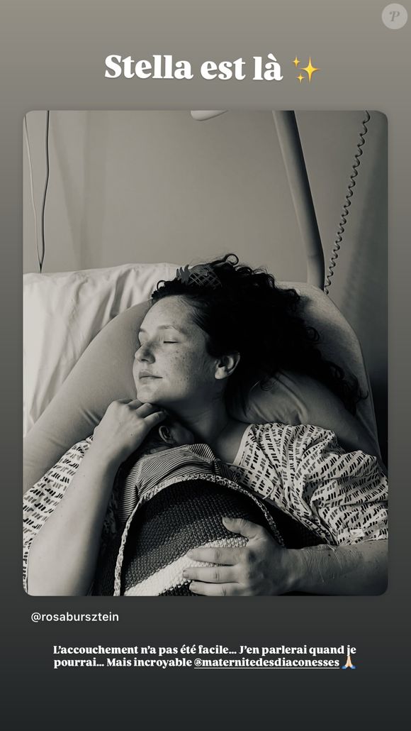 Rosa Bursztein publie une Story sur son accouchement le 18 octobre 2025 ©Instagram - Rosa Bursztein