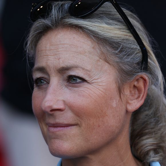 Anne-Sophie Lapix assiste au match de la médaille d'or de football masculin entre l'équipe de FRANCE (FRA) et l'équipe d'ESPAGNE (ESP) des Jeux Olympiques de Paris au Parc des Princes à Paris, France (Credit Image : © Mickael Chavet/ZUMA Press Wire)
